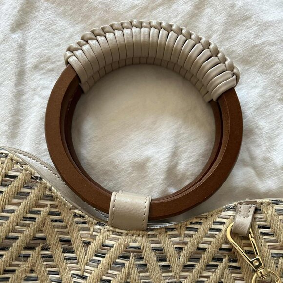 Celine Dion Natural Chevron Piacevole Libretto Tote w/ Ring Handles & Strap – OS - Picture 10 of 10